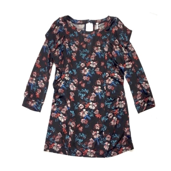 Free People Floral Ruffle Shoulder Keyhole Blouse - Picture 3 of 7